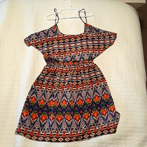 Brand NEW Papaya Orange and Blue Patterned Dress